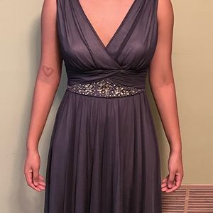 gray formal evening dress